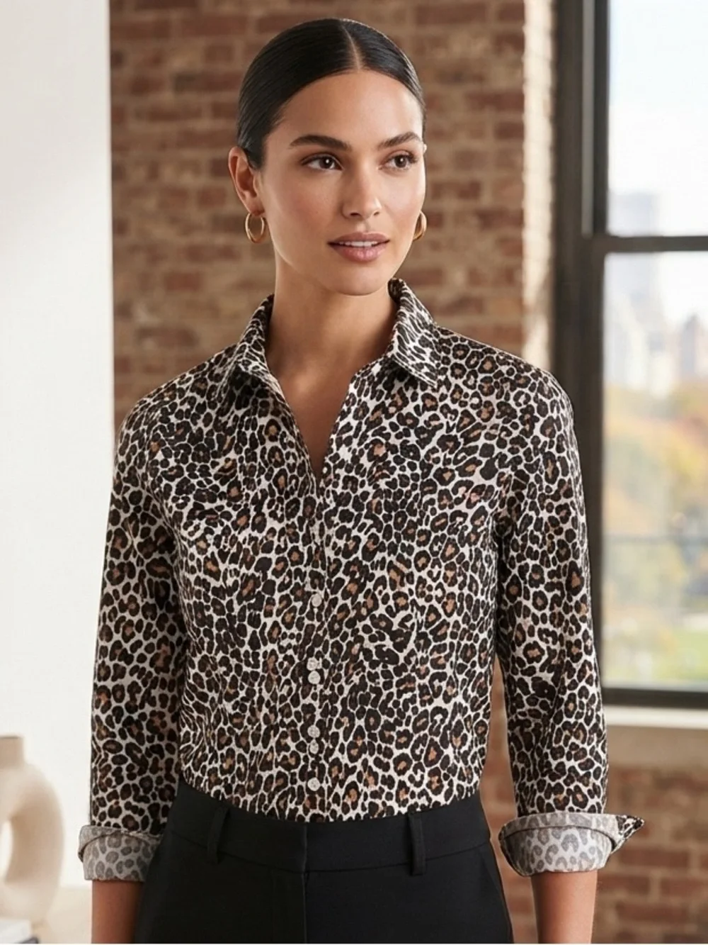 J.Crew Slim Leopard Print Button Down Shirt Long Sleeve Top Animal Print 4